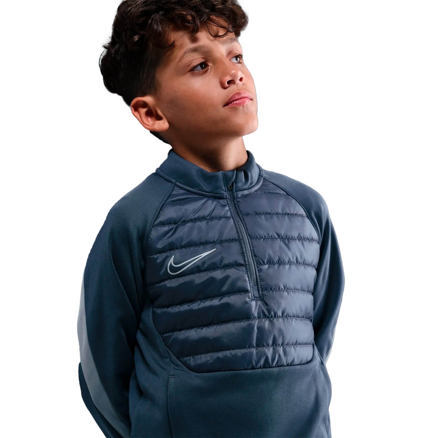 Nike Academy Winter Warrior Therma-FIT Drill Top 1/4 Training Shirt, Cool Blue, Kids