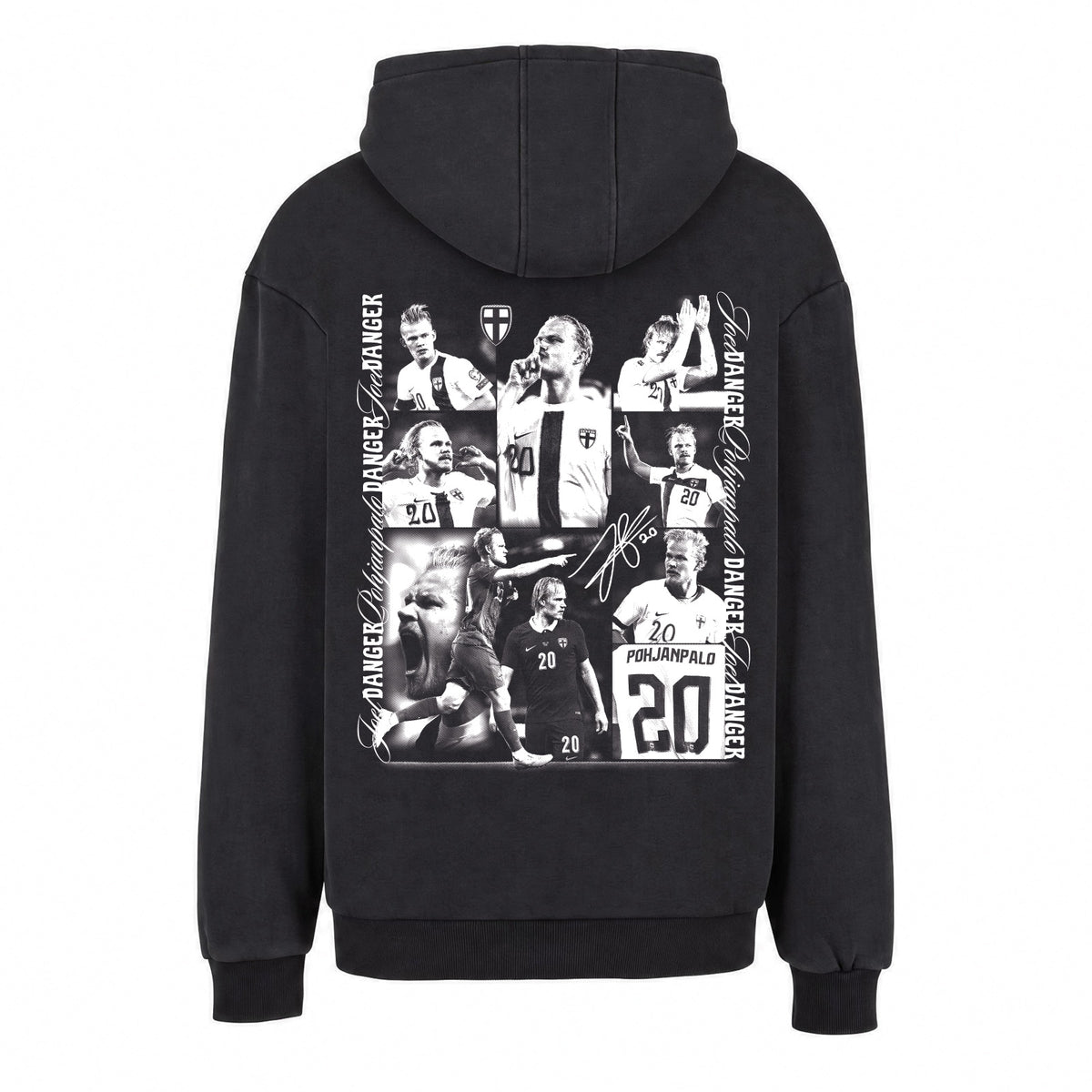 Danger Zone Vintage Loose Fit huppari, Musta