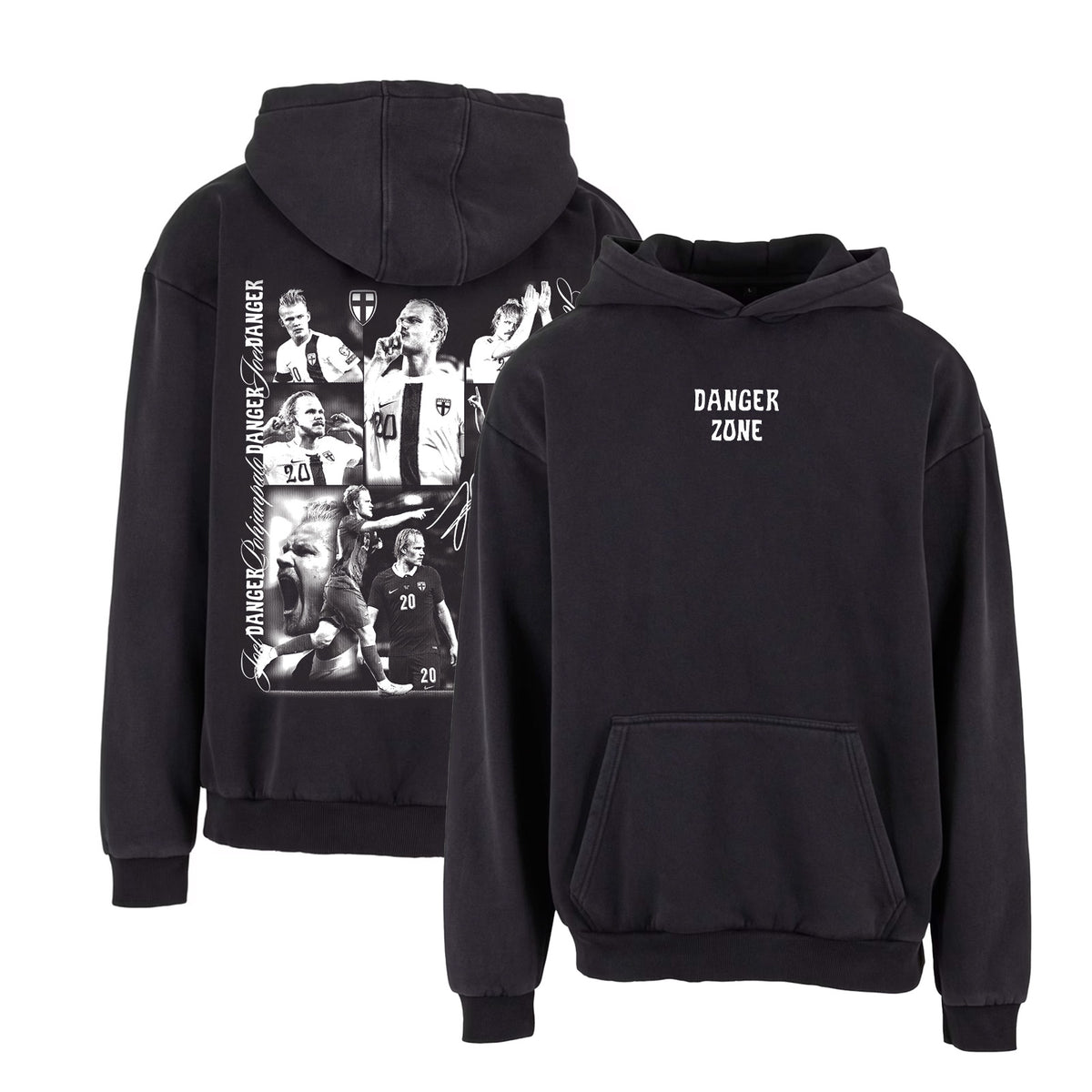 Danger Zone Vintage Loose Fit huppari, Musta