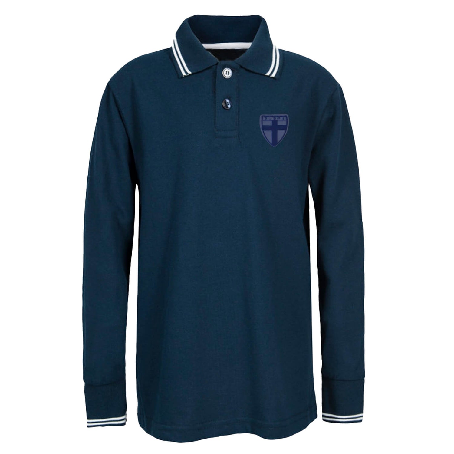 Suomi Navy Edition pitkähihainen puuvilla Polo, Tummansininen, Lapset