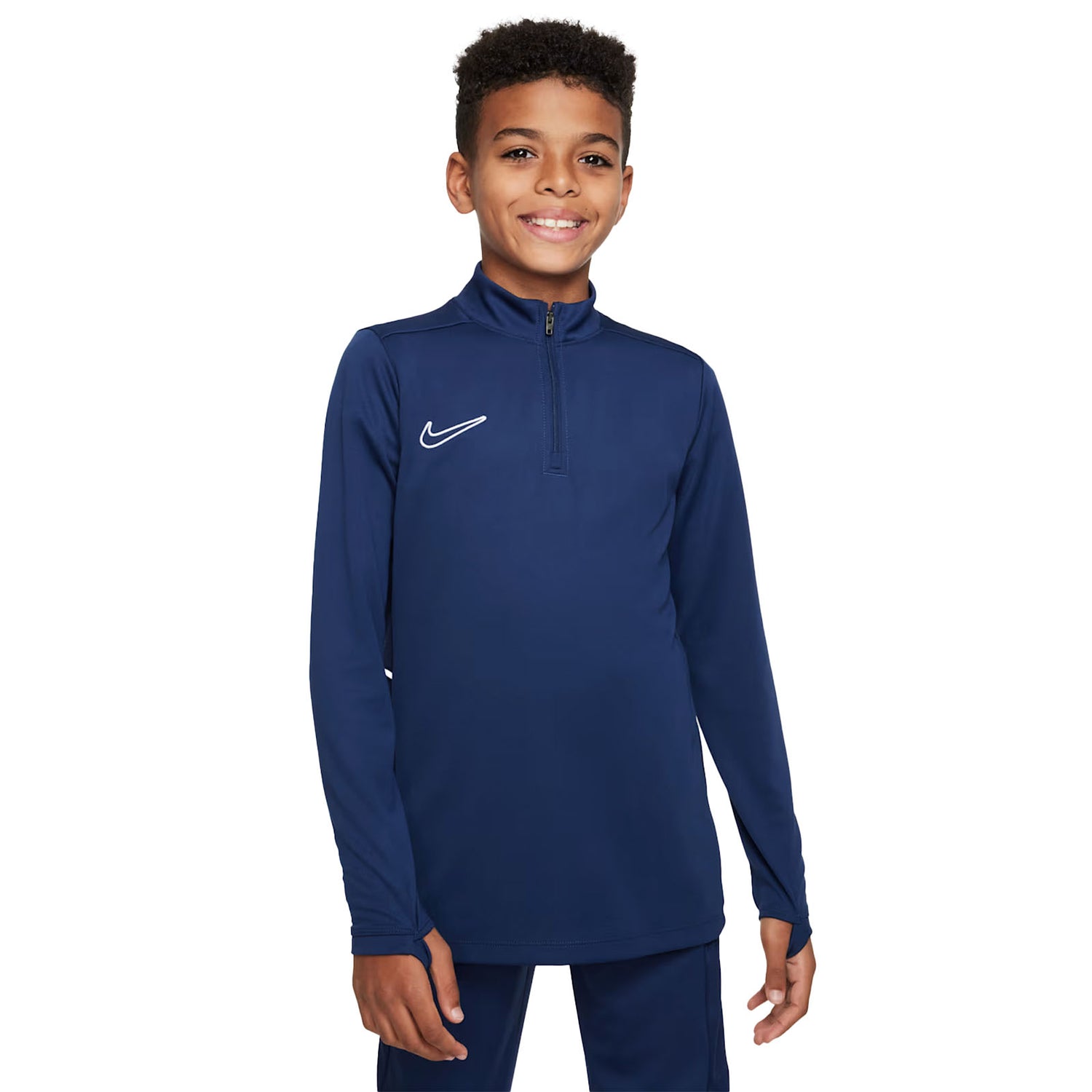 Nike Academy Dri-FIT pitkähihainen 1/4-zip jalkapallopaita, Tummansininen, Lapset