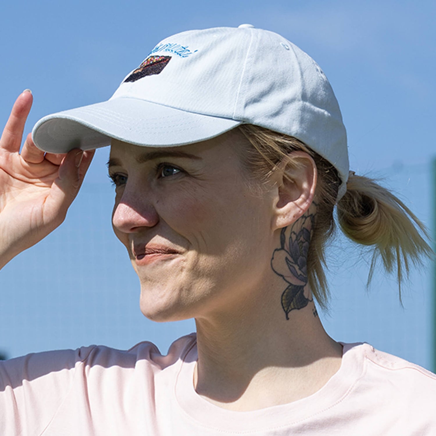 Futismutsi mokkapala puuvillalippis, Vaaleansininen