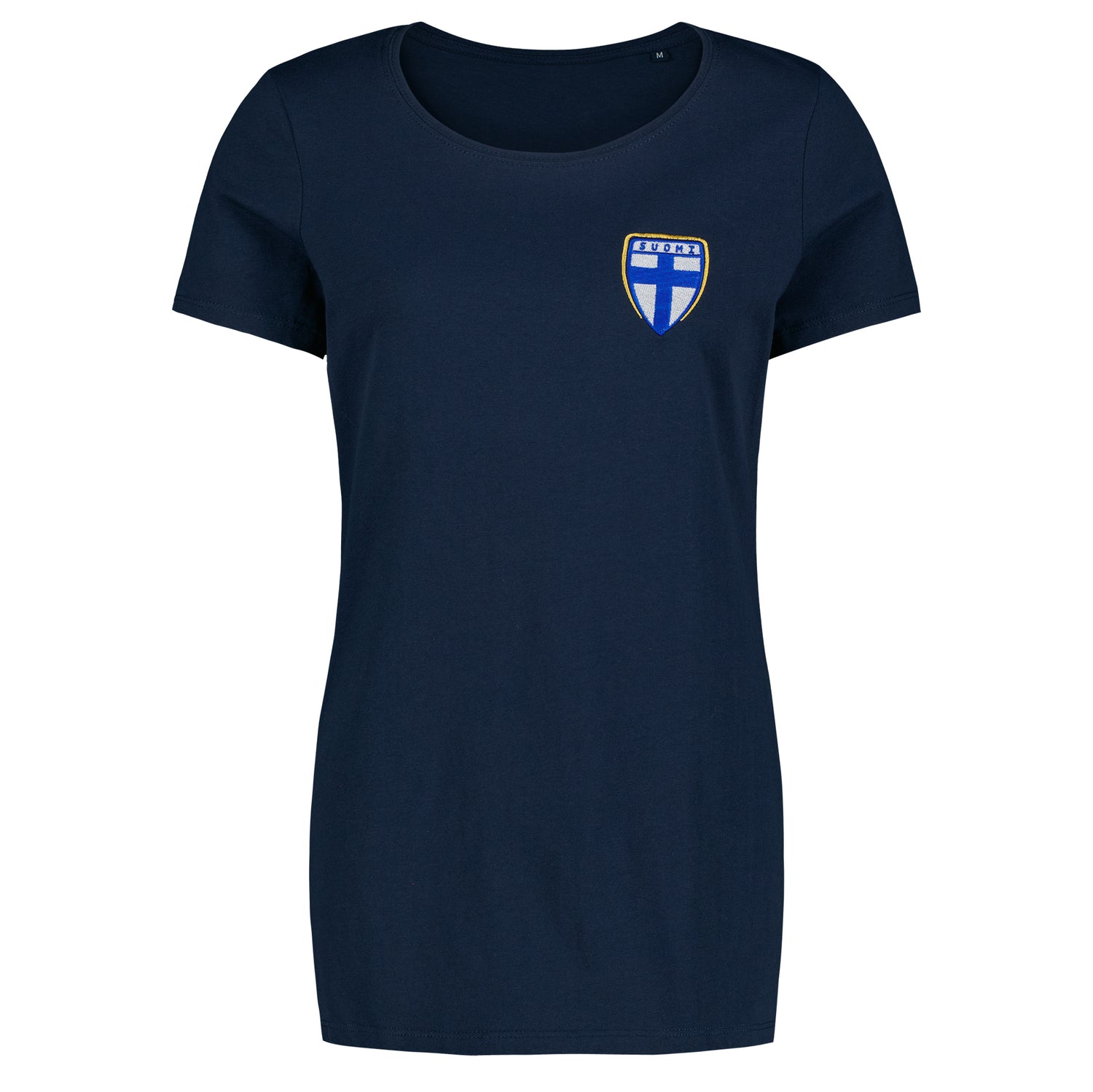 Finland Crest T-shirt with embroidery, Navy blue, Women