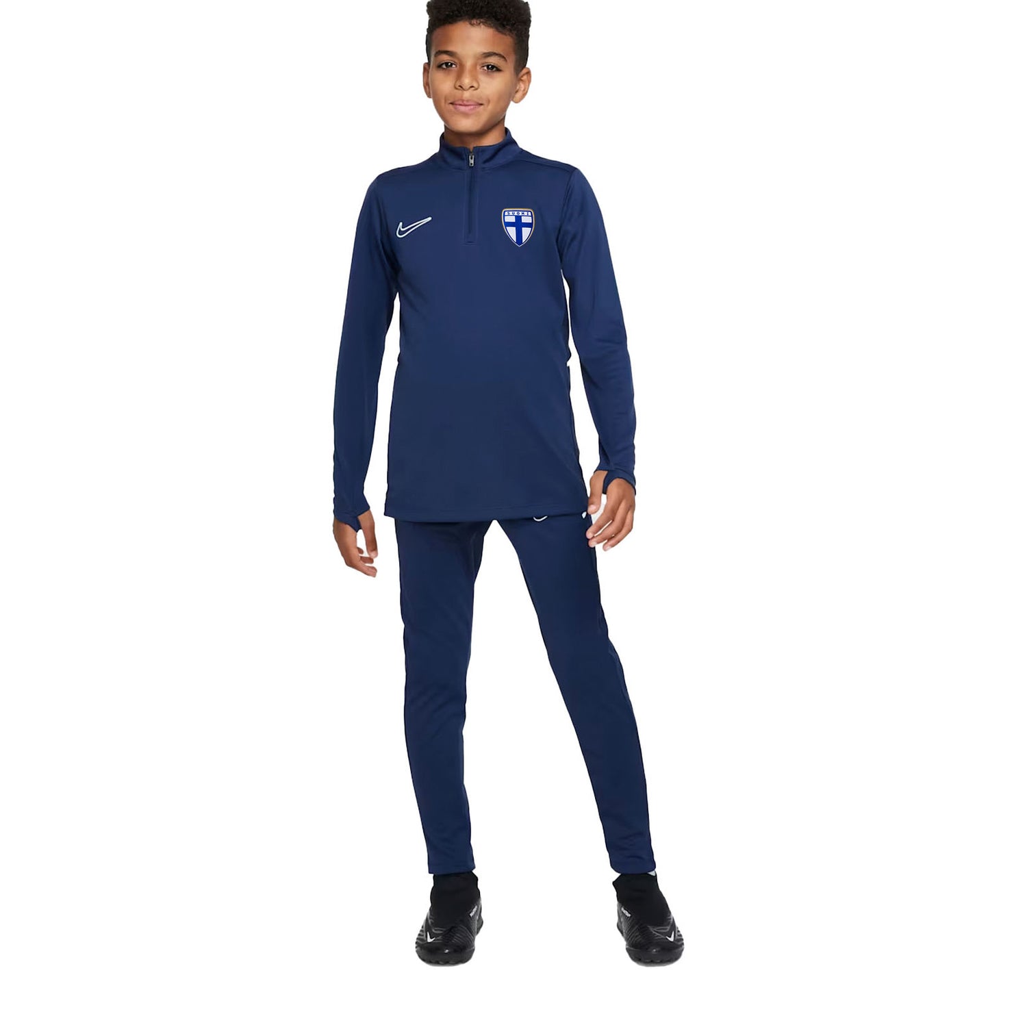 Nike Academy Dri-FIT pitkähihainen 1/4-zip jalkapallopaita, Tummansininen, Lapset