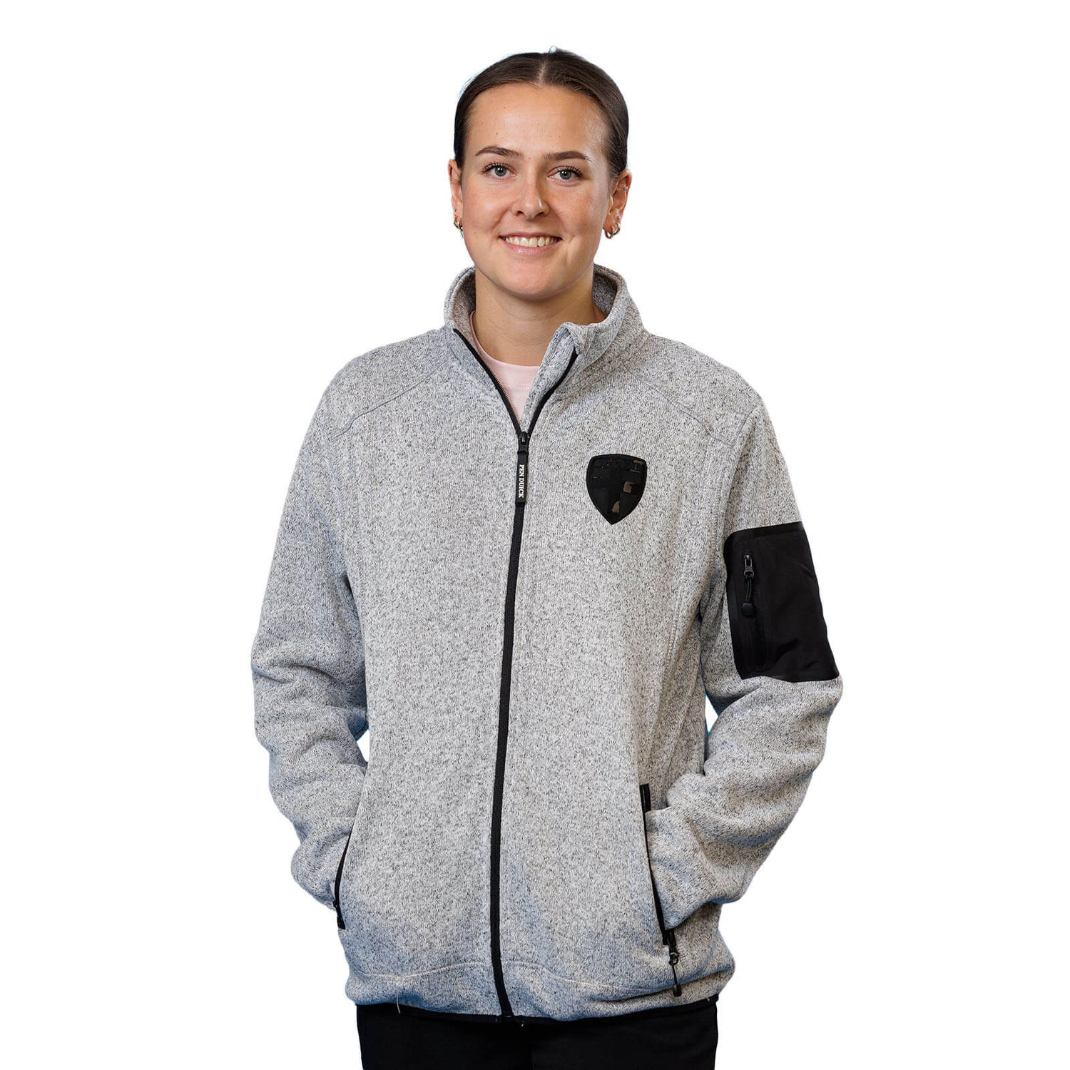 Finland Black Edition fleece jacket, with zipper, Grey