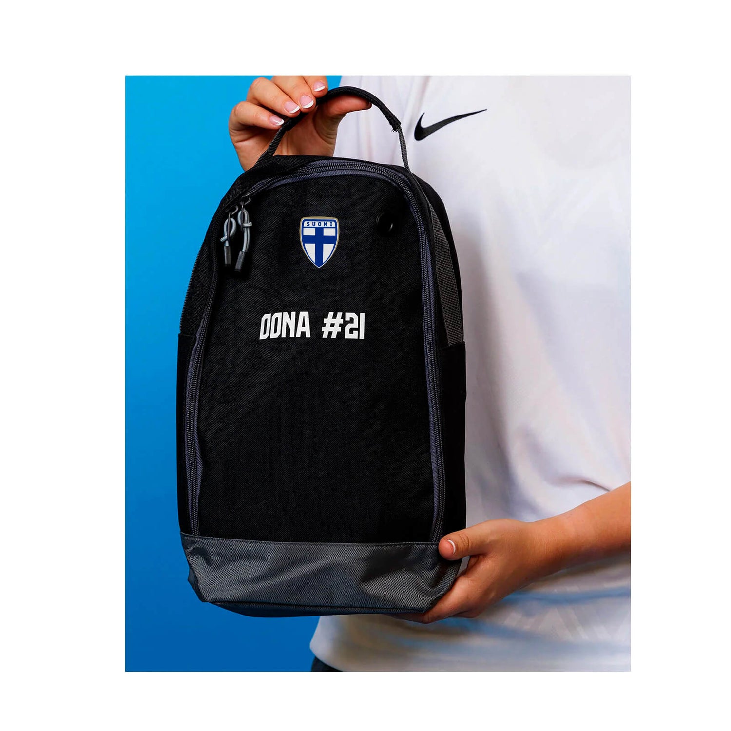 Finland crest shoe bag, Navy Blue