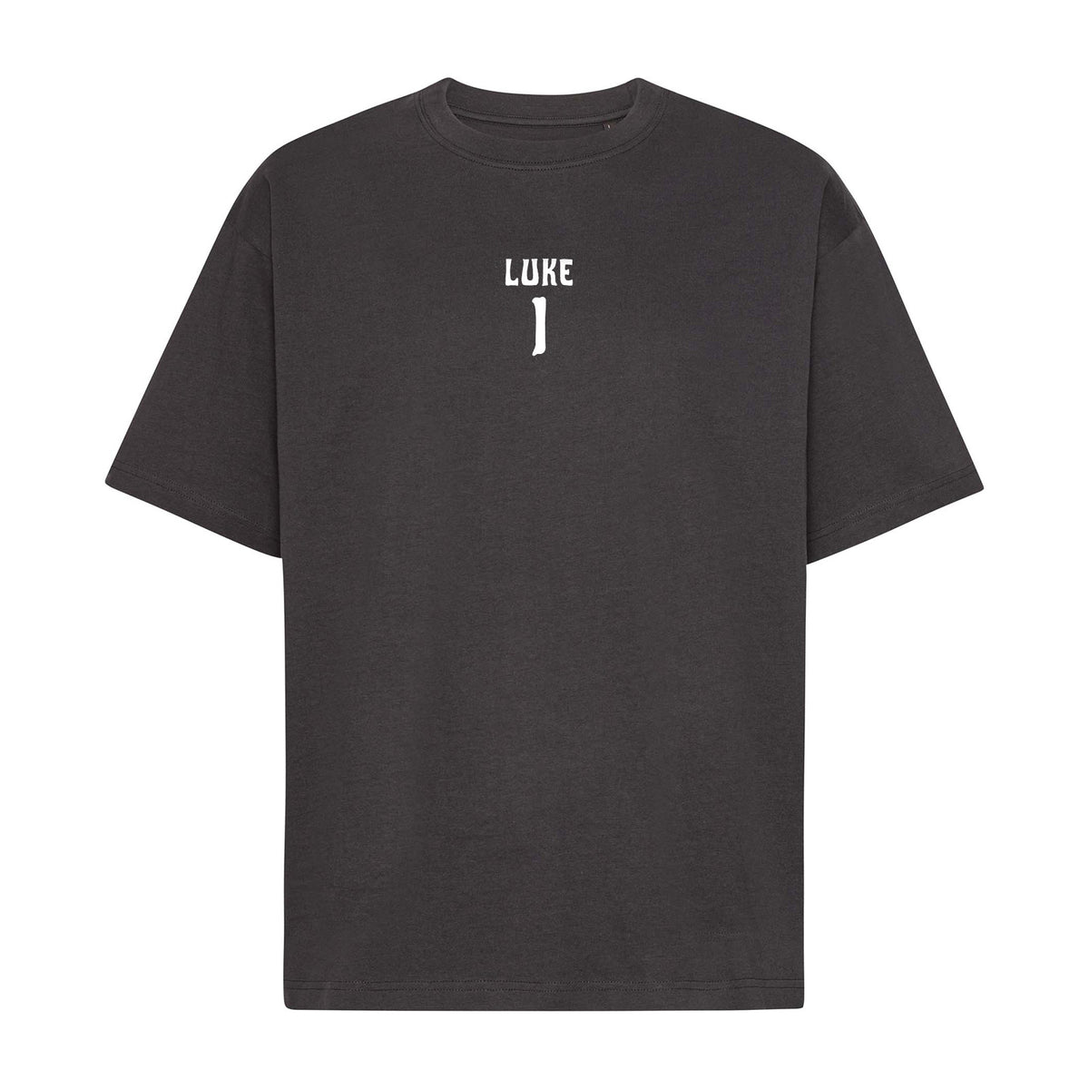 Luke 1 Oversize Box t-paita, Mustanharmaa