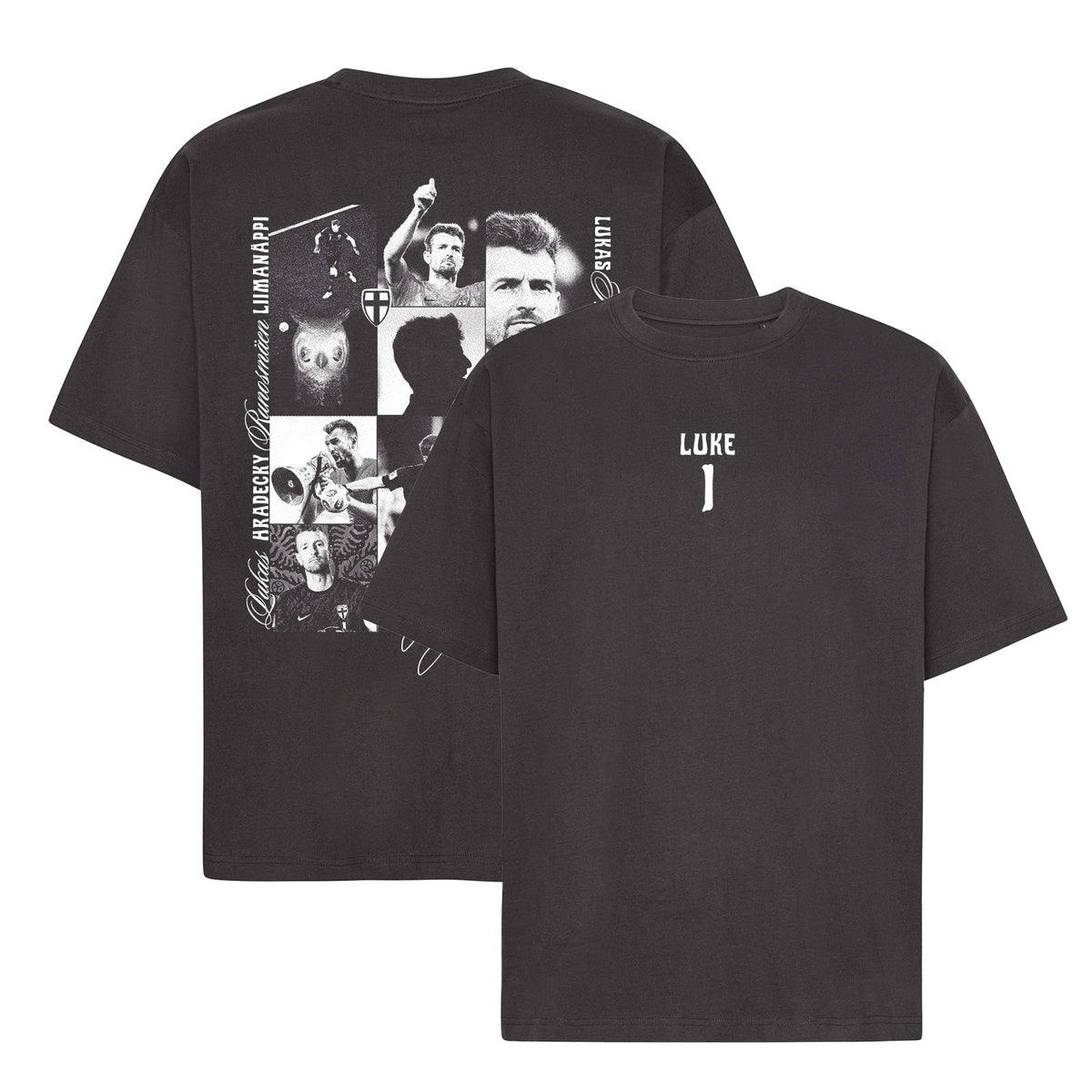 Luke 1 Oversize Box t-paita, Mustanharmaa