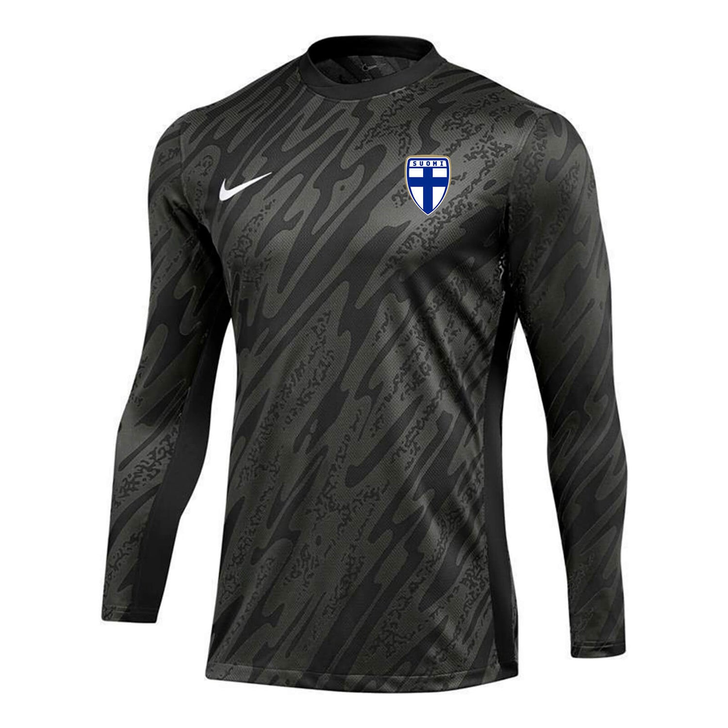 Finland Official Goalkeeper Long Sleeve Shirt, Black, Kids