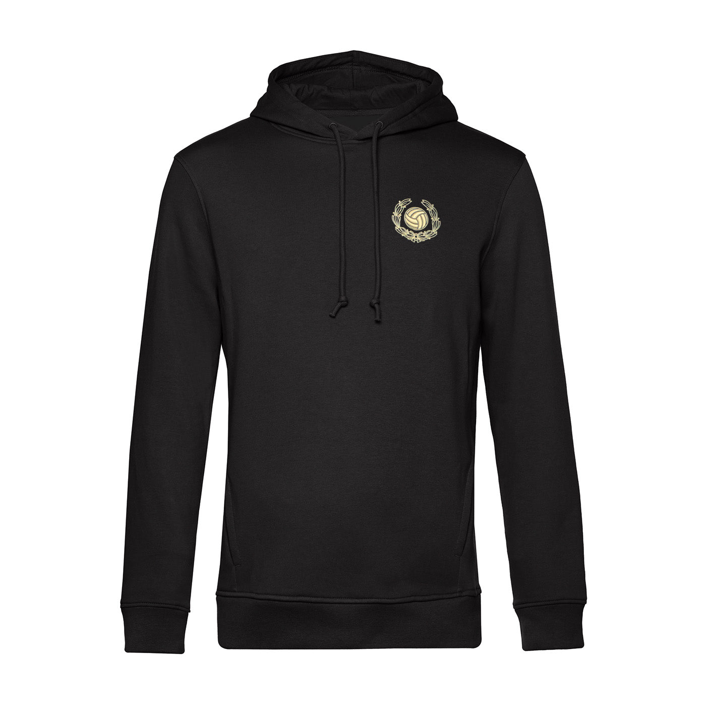 Leather Ball and Wreath Hoodie, Black