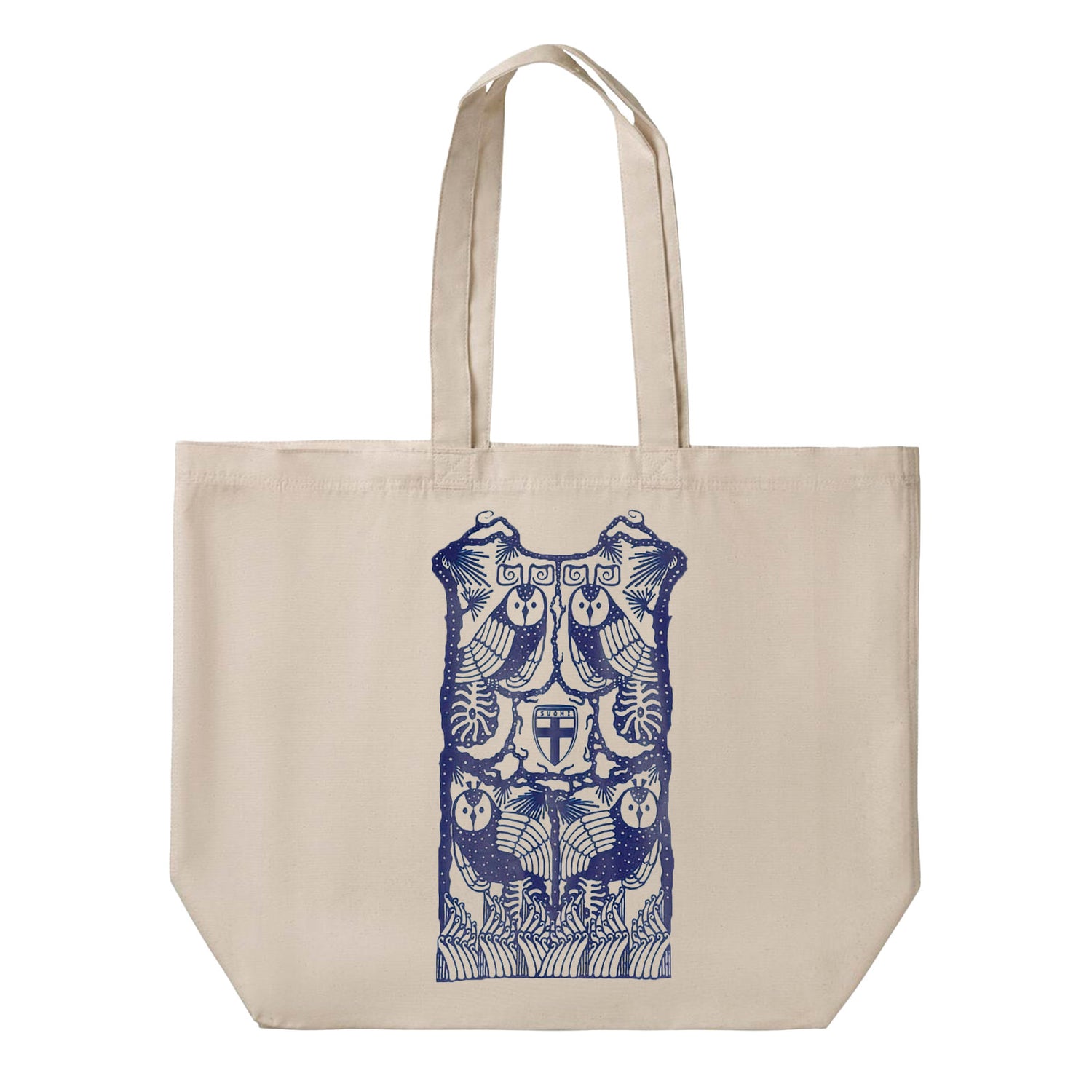 Neljä Pöllöä Shopper Bag canvas tote, White