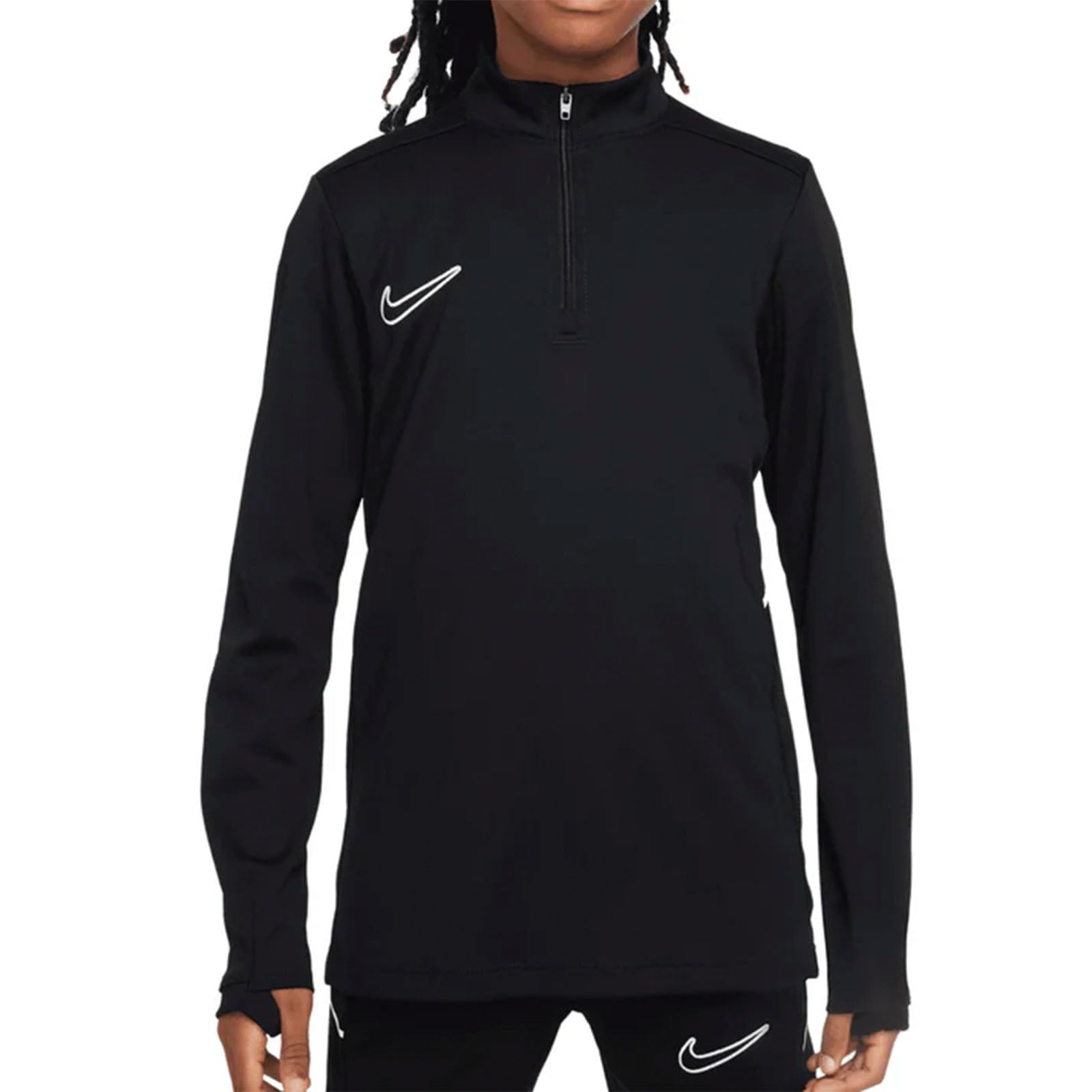 Nike Academy Dri-FIT Long Sleeve 1/4-zip Football Shirt, Black