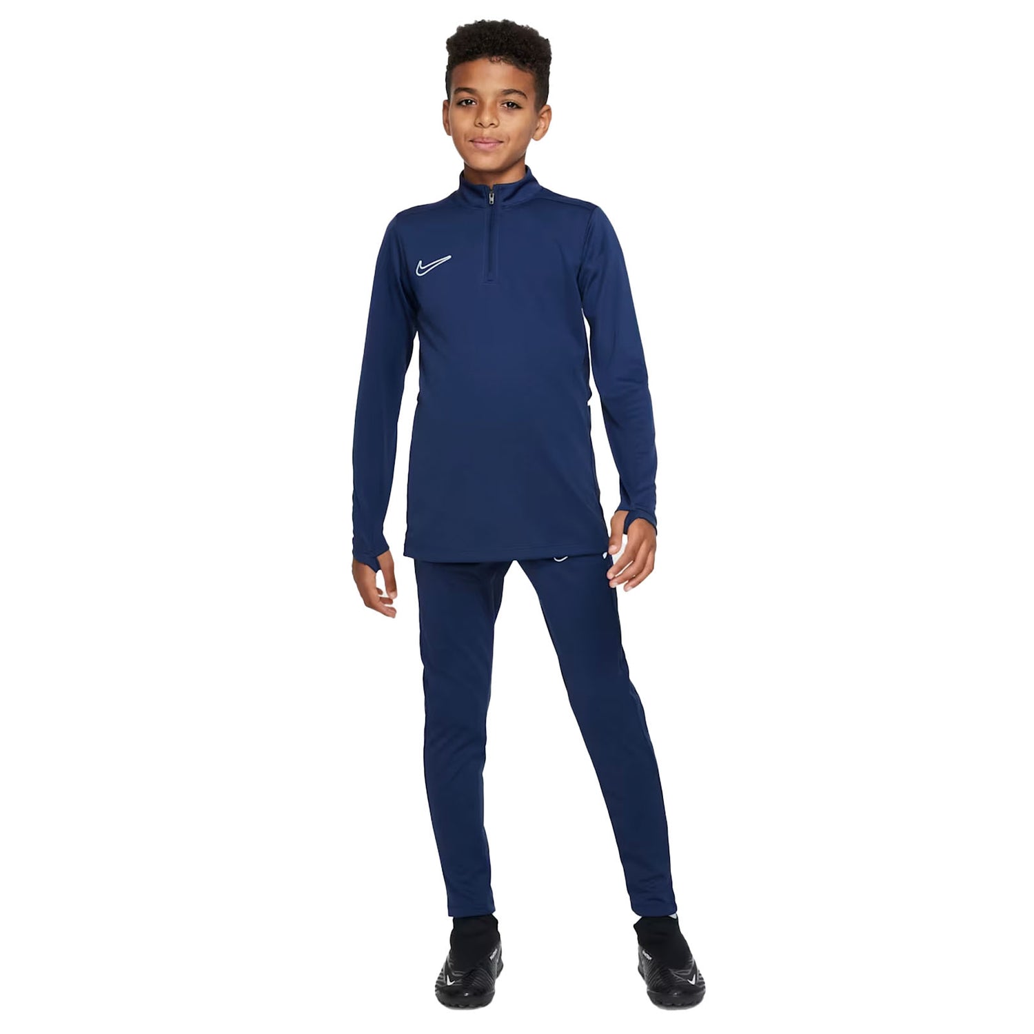 Nike Academy Dri-FIT pitkähihainen 1/4-zip jalkapallopaita, Tummansininen, Lapset