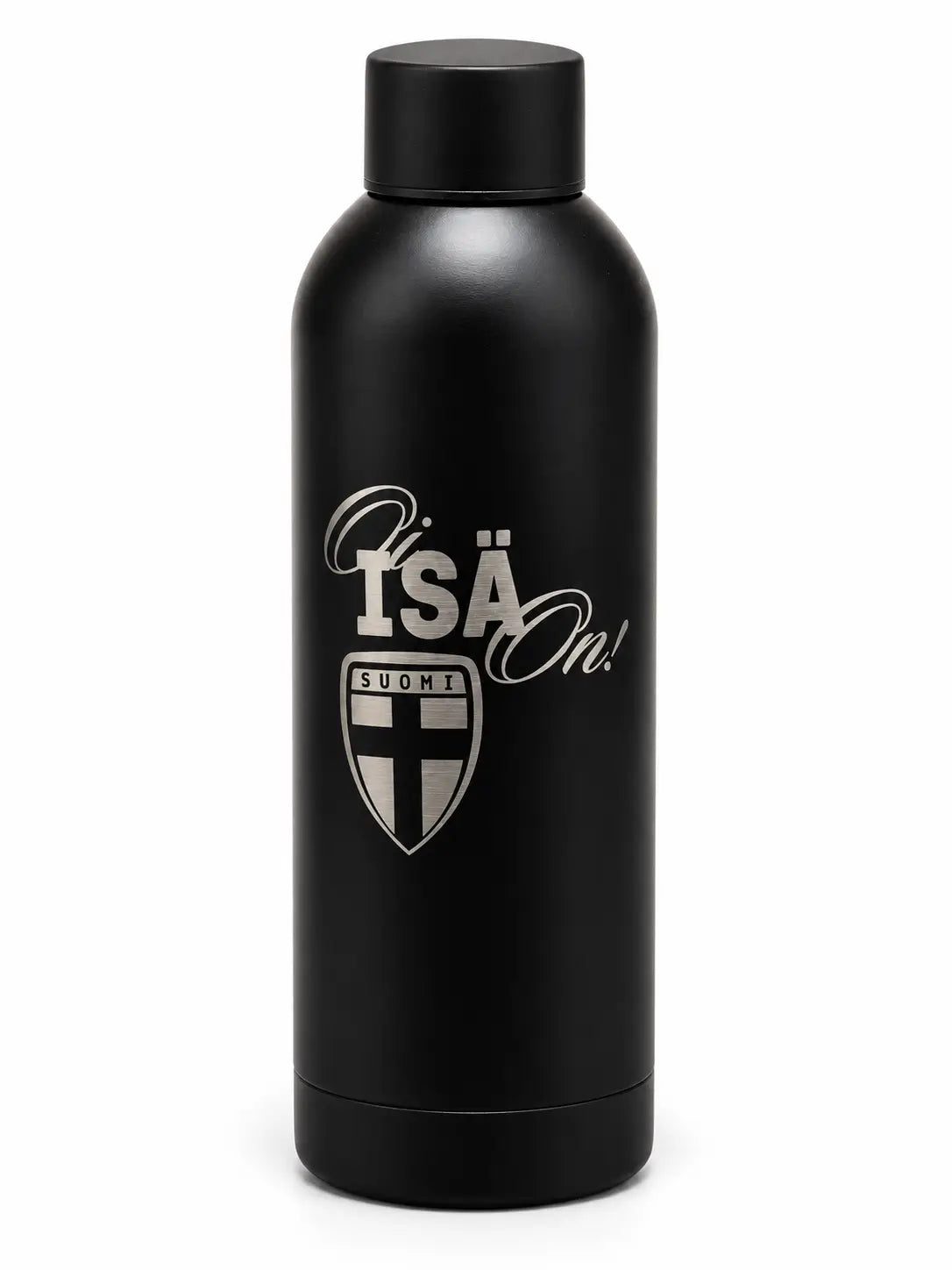 Oi Isä On! teräksinen juomapullo 800ml, Musta