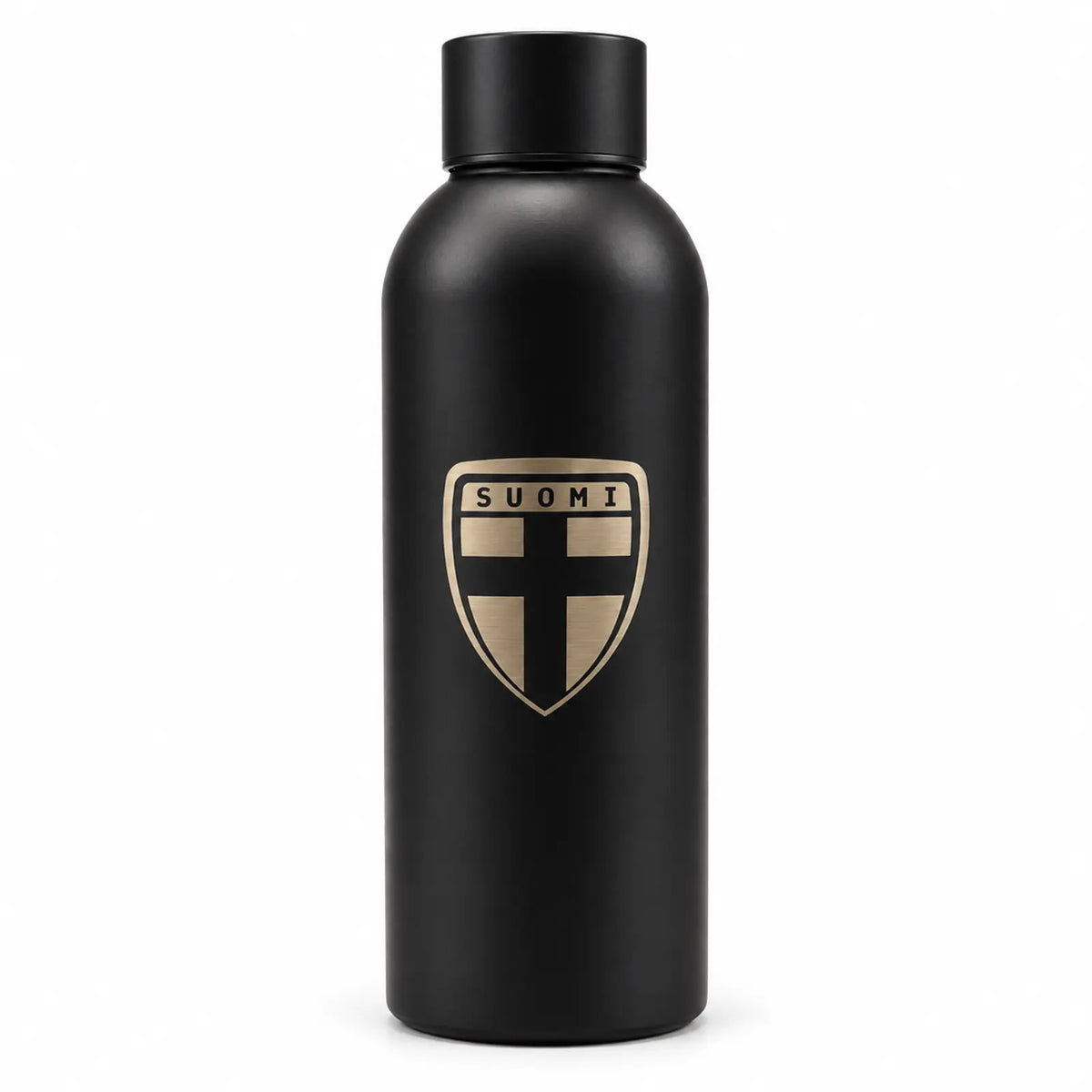 Suomi teräksinen juomapullo 800ml, Musta