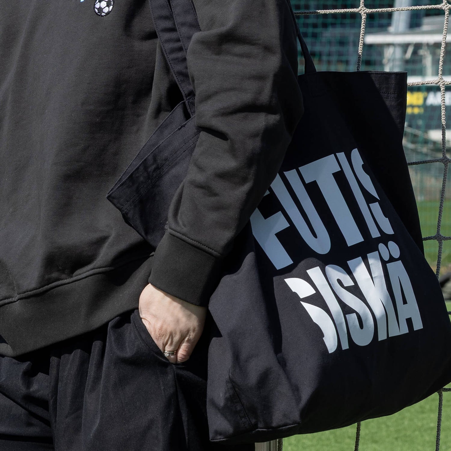 Futisiskä Shopper Bag, canvas bag,  Black