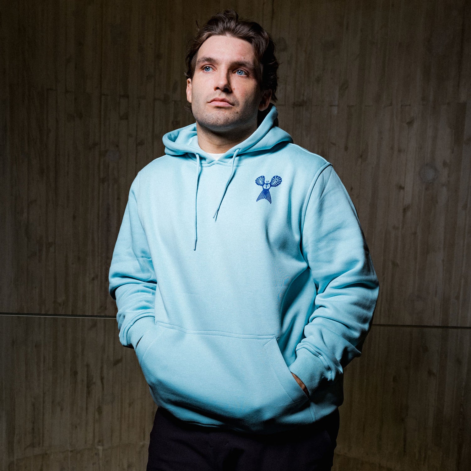 Pieni pöllö by Klaus Haapaniemi huppari, Merensininen